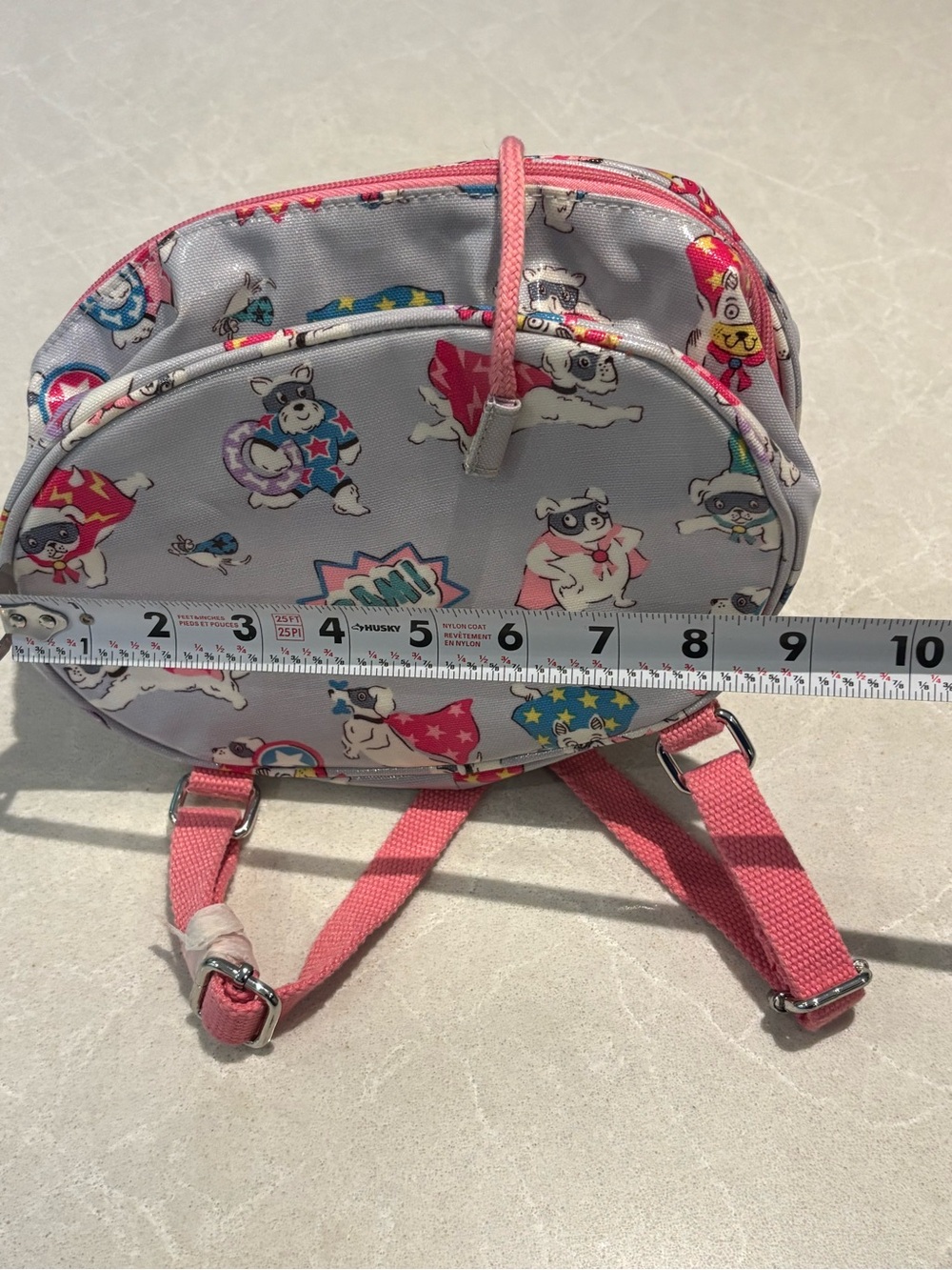 Cath Kidston Super Dogs Mini Drawstring Backpack Oilcloth Rucksack Grey - Picture 11 of 11